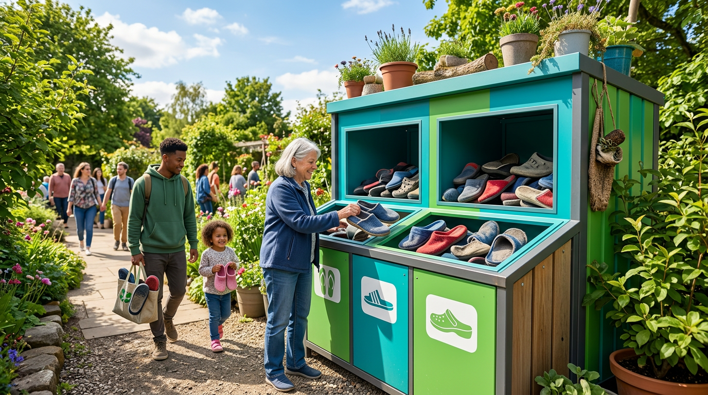 recyclez vos chaussons usagés facilement en les déposant dans nos points de collecte spécialisés. agissez pour l'environnement et donnez une seconde vie à vos chaussons.
