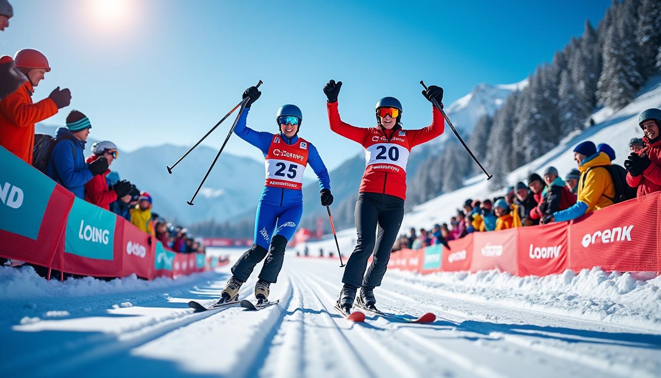perillat-pessey et anselmet remportent la 3e place du relais mixte à villars, une performance remarquable lors de cette compétition de ski.